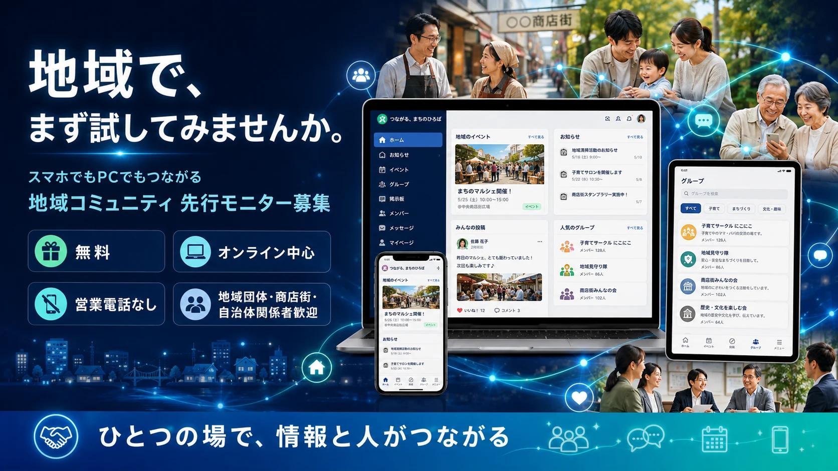 地域コミュニティ実証の先行モニター募集