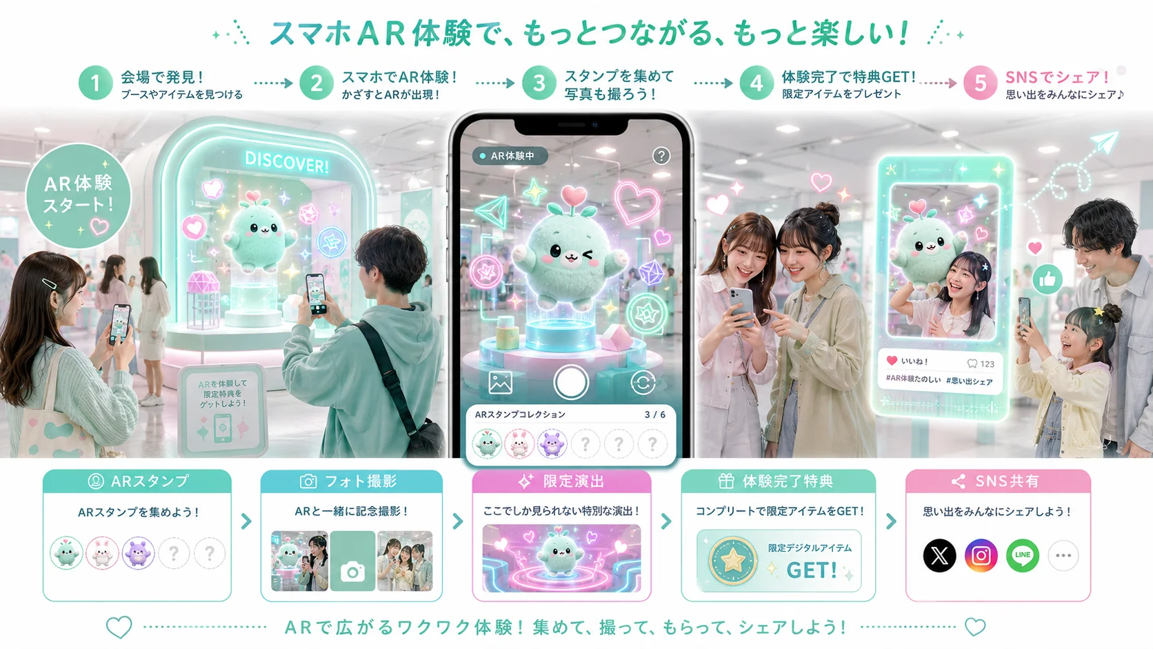 スマホAR体験でブランド接点を深めるイベント導線図
